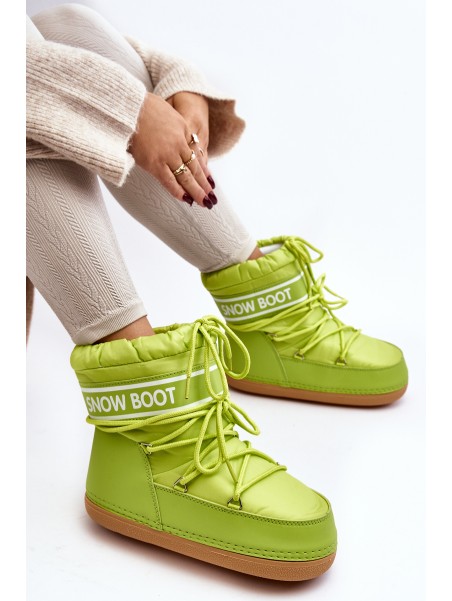 Women's tied snow boots in olive green Soia