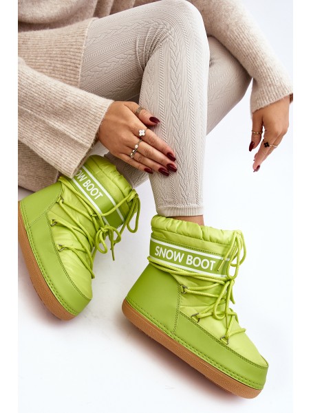 Women's tied snow boots in olive green Soia