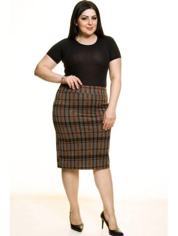 Клетчатая юбка-карандаш 2