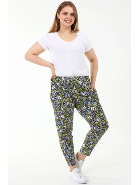 Lillelised avaras stiilis taskutega püksid