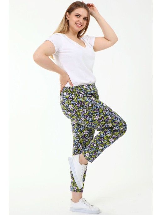 Gėlėtos laisvo stiliaus kelnės su kišenėmis Gėlėtos laisvo stiliaus kelnės su kišenėmis
