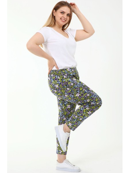 Lillelised avaras stiilis taskutega püksid