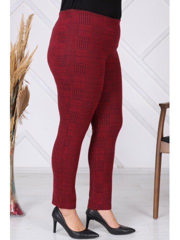 Kitsad tumepunased püksid naistele 2