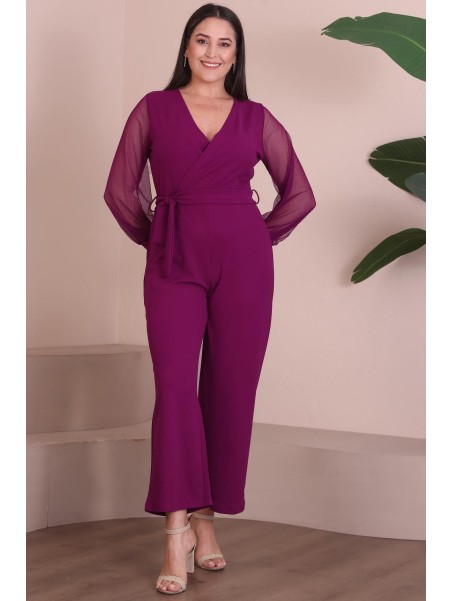 Rozā elegants kombinezons ar lencīti