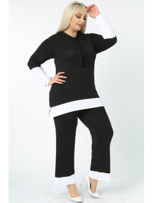 Melns brīvā laika tērps no viskozes Melns brīvā laika tērps no viskozes