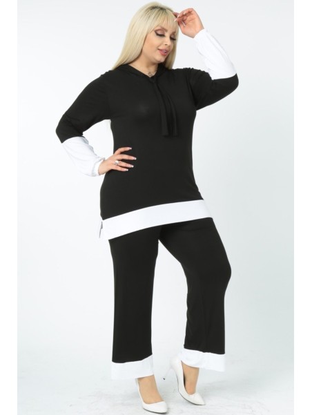 Черный костюм для отдыха из вискозы.