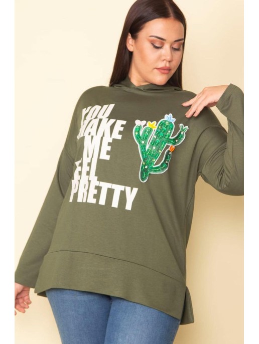 Džemperis ar kapuci un aplikāciju Džemperis ar kapuci un aplikāciju