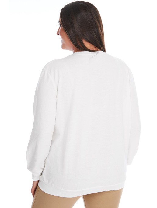 Balts sieviešu žakete ar rakstu