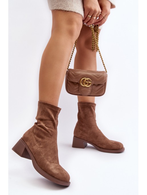 Moteriški žemakulniai batai rudos spalvos Aphroteia Moteriški žemakulniai batai rudos spalvos Aphroteia