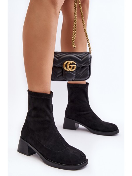 Women's low heeled ankle boots brown Aphroteia