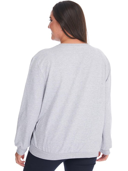 Paprastas pilkas džemperis moterims Paprastas pilkas džemperis moterims