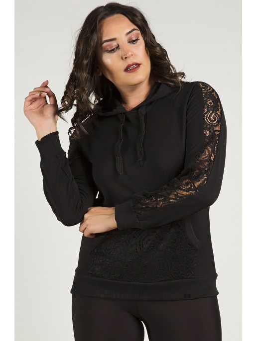 Must stiilne pitsiga džemper Must stiilne pitsiga džemper