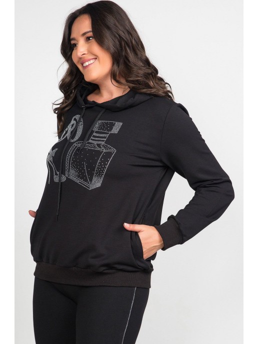 Madingas džemperis su cirkonio akmenėlių aplikacija Madingas džemperis su cirkonio akmenėlių aplikacija