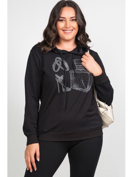 Moodne tsirkoon-aplikatsiooniga džemper