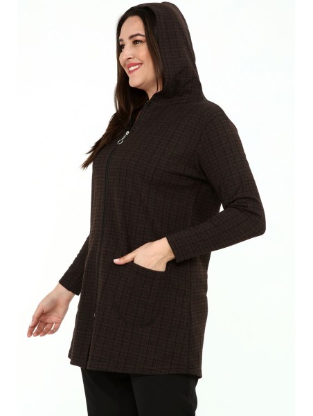 Sieviešu džemperis ar rāvējslēdzēju ar kabatām