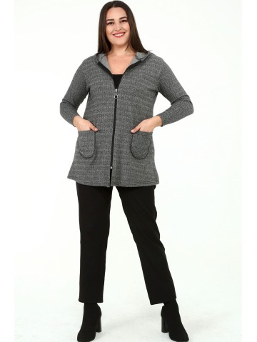 Женский джемпер на молнии и карманах. 2