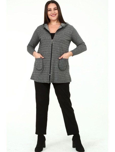 Tõmbluku ja taskutega naiste kampsun