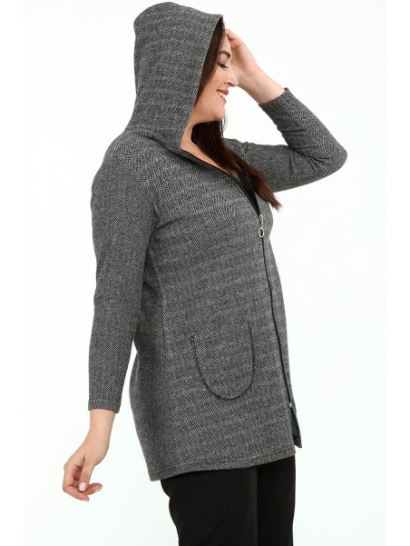 Tõmbluku ja taskutega naiste kampsun