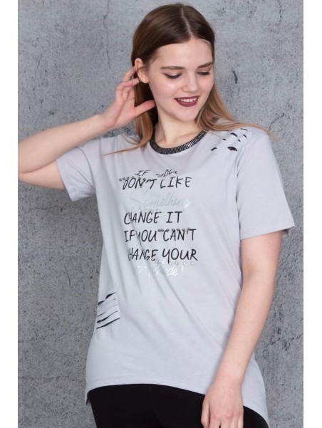 Hall lühikeste varrukatega T-särk naistele