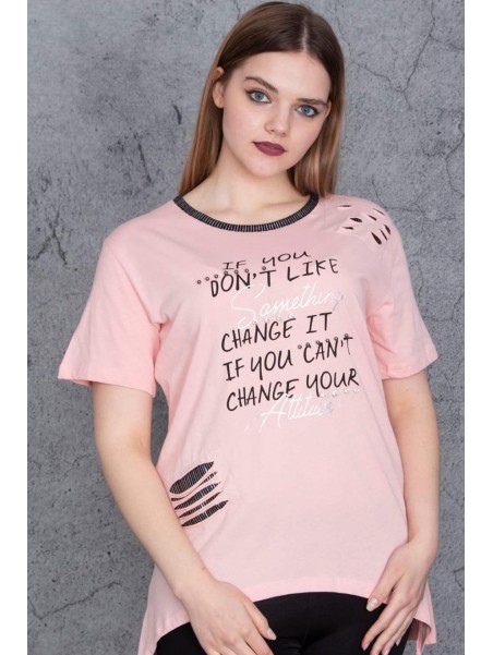 Lühikeste varrukatega T-särk naistele