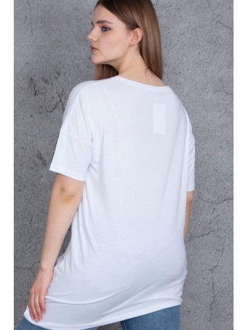 Balts sieviešu t-krekls ar īsām piedurknēm 2