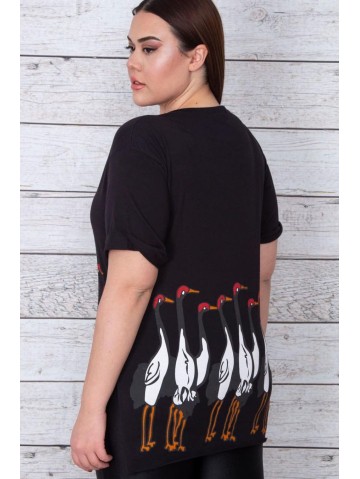 Must naiste puuvillane T-särk 2