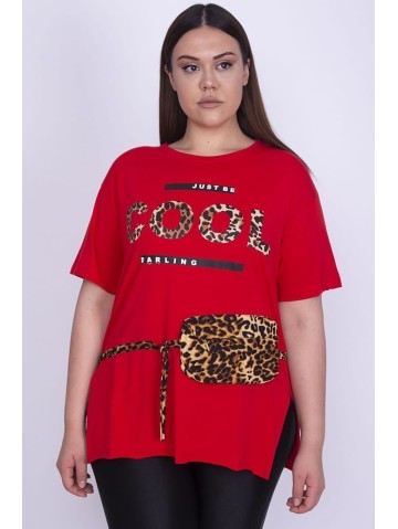 Красная блузка с сумочкой на клипсе