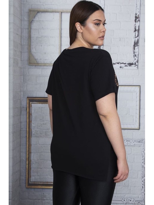 Juodi marškinėliai su prisegamu diržu-pinigine Juodi marškinėliai su prisegamu diržu-pinigine