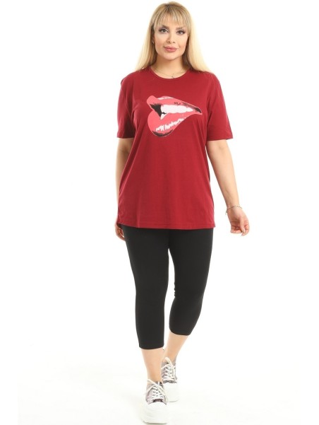 Punane lühikeste varrukatega T-särk