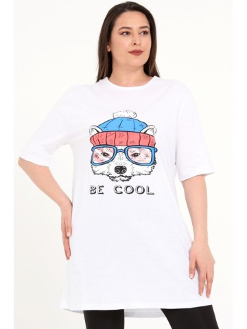 Valge lühikeste varrukatega tuunika