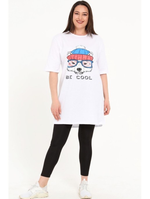 Balta tunika ar īsām piedurknēm Balta tunika ar īsām piedurknēm