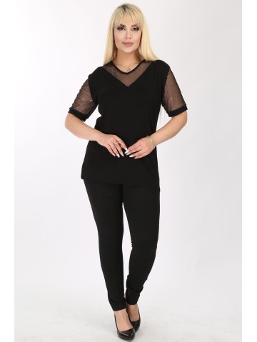 Elegantne must pitsvarrukatega pluus 2