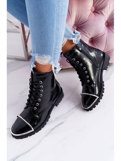 Women's Boots Lu Boo Black Work Boots with Steel Frame Jacksy Women's Boots Lu Boo Black Work Boots with Steel Frame Jacksy