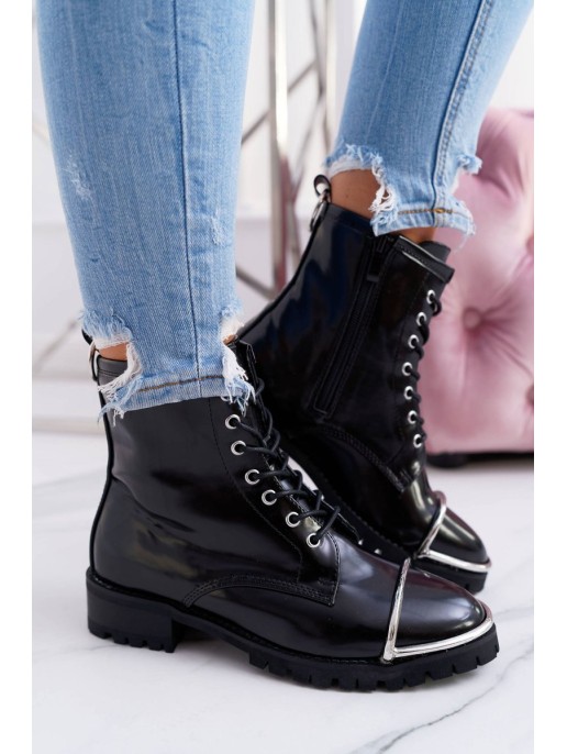 Women's Boots Lu Boo Black Work Boots with Steel Frame Jacksy Women's Boots Lu Boo Black Work Boots with Steel Frame Jacksy