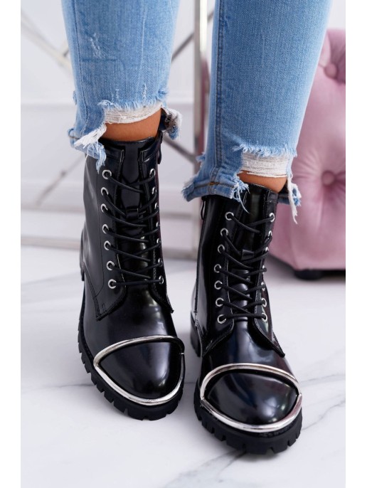 Women's Boots Lu Boo Black Work Boots with Steel Frame Jacksy Women's Boots Lu Boo Black Work Boots with Steel Frame Jacksy
