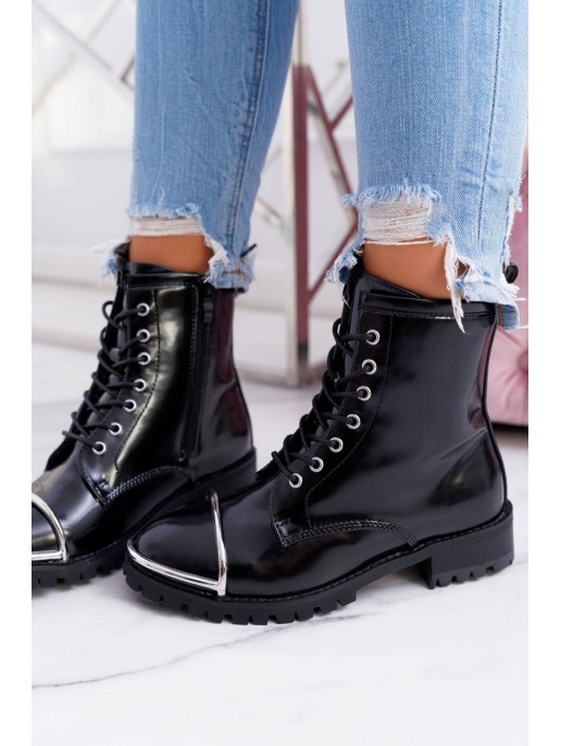Women's Boots Lu Boo Black Work Boots with Steel Frame Jacksy Women's Boots Lu Boo Black Work Boots with Steel Frame Jacksy
