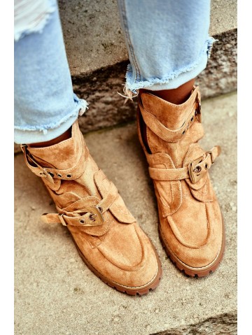 Lu Boo Suede Cutout Boots Camel Rock Girl 2