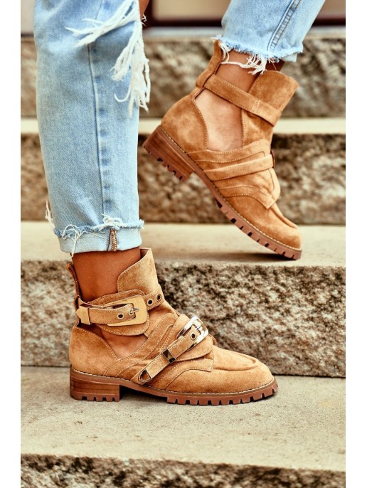 Lu Boo Suede Cutout Boots Camel Rock Girl Lu Boo Suede Cutout Boots Camel Rock Girl