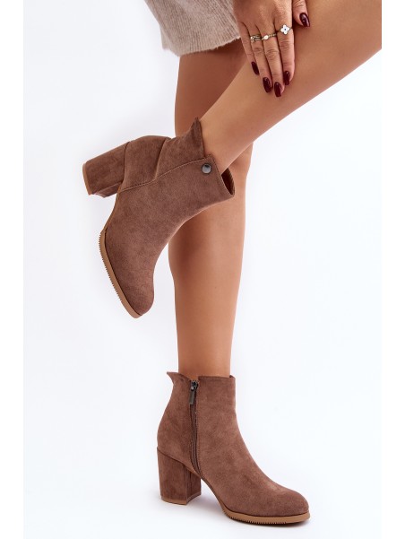 Brown Suede Women's Boots with Stiletto Heel Selela