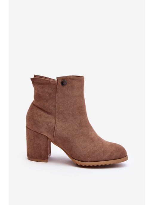 Brown Suede Women's Boots with Stiletto Heel Selela