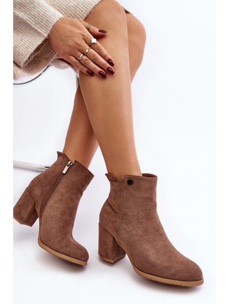 Brown Suede Women's Boots with Stiletto Heel Selela