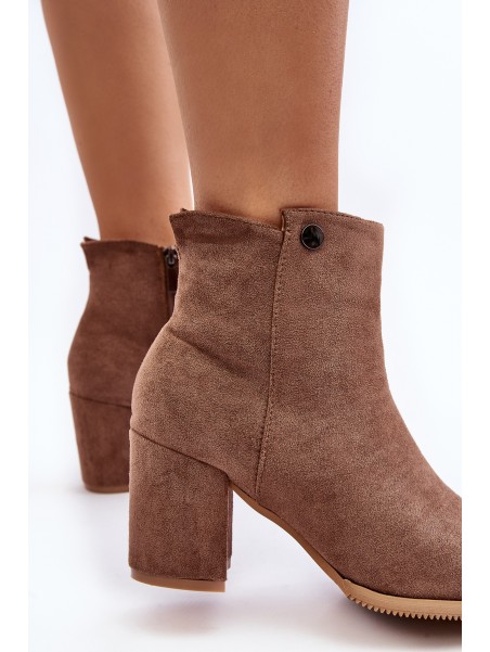 Brown Suede Women's Boots with Stiletto Heel Selela