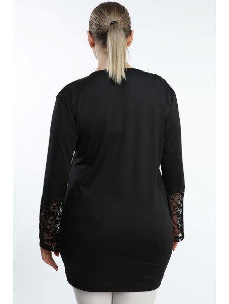 Juoda tunika su nėriniais