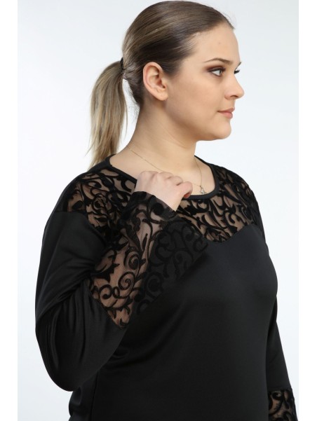 Melna tunika ar mežģīnēm