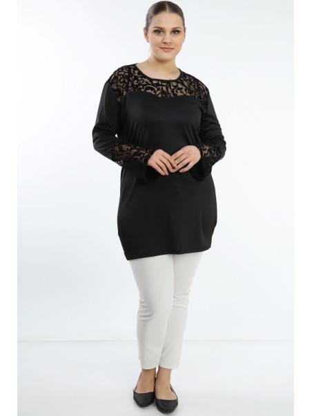 Melna tunika ar mežģīnēm