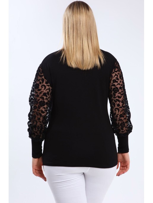 Черная блузка с длинными рукавами Черная блузка с длинными рукавами