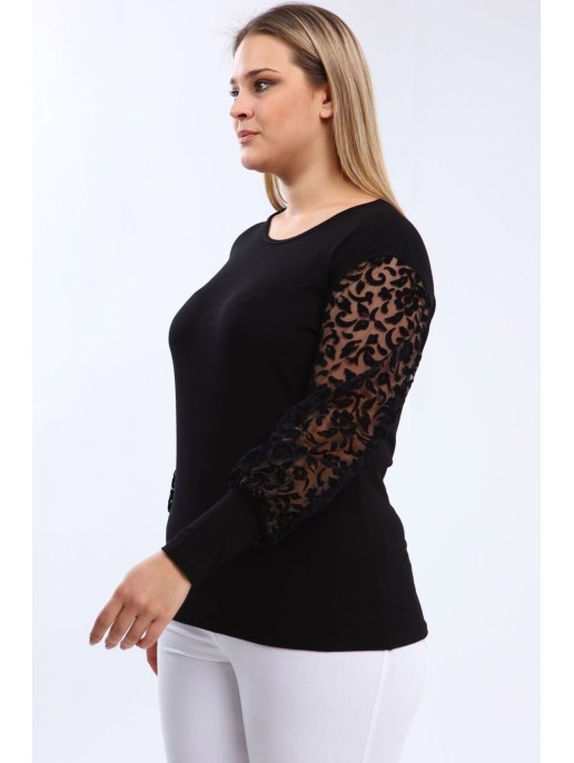 Juodos spalvos palaidinė ilgomis rankovėmis Juodos spalvos palaidinė ilgomis rankovėmis