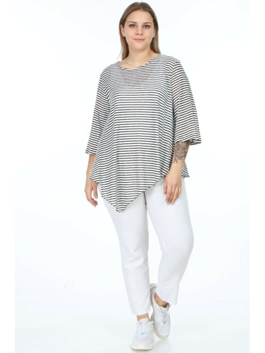 Svītraina asimetriska viskozes blūze Svītraina asimetriska viskozes blūze