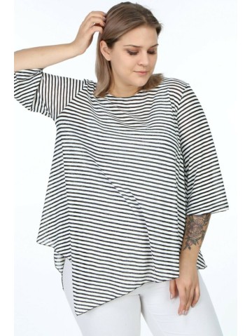 Svītraina asimetriska viskozes blūze 2