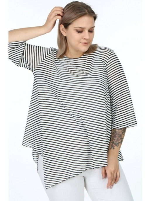 Полосатая асимметричная блузка из... Полосатая асимметричная блузка из...